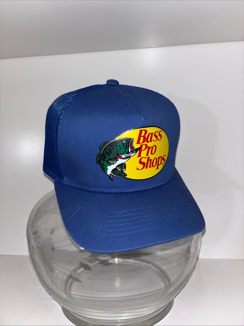 Bass Pro Shops Blue Logo Trucker Cap with Fish Patch